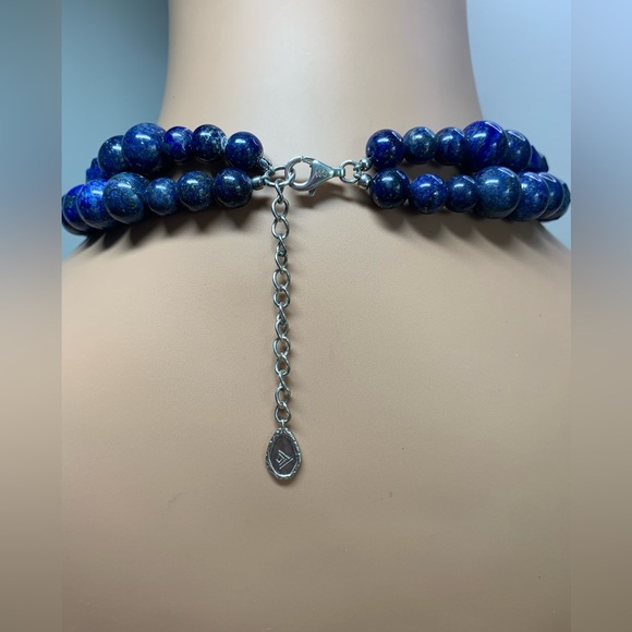 Silpada Rare “INDIGO FOR IT” Sterling & Natural Lapis Lazuli 2-Strand Necklace - Picture 12 of 14